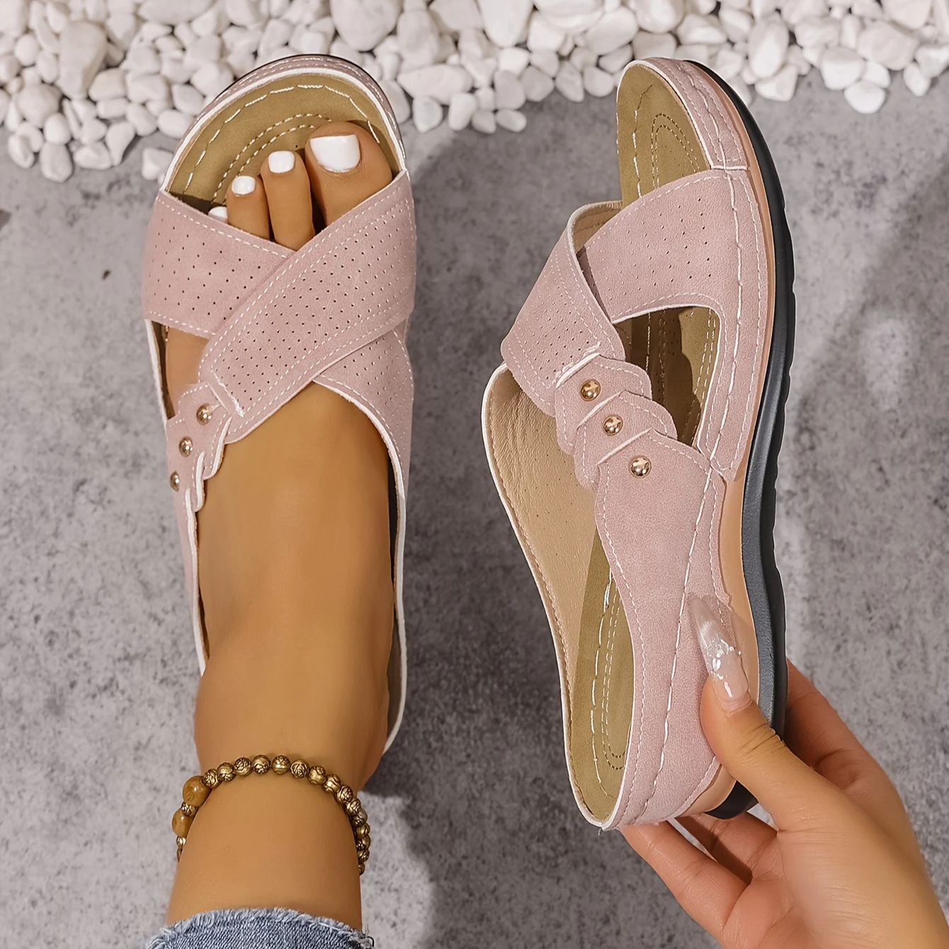 NATÁLIE | Sandály na platformě s klínem 5